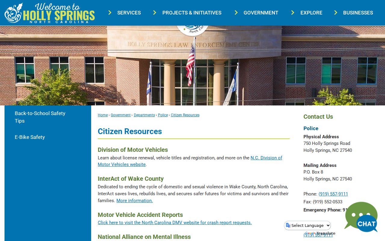 Holly Springs court docket magistrate routing to the Wake County Justice Center