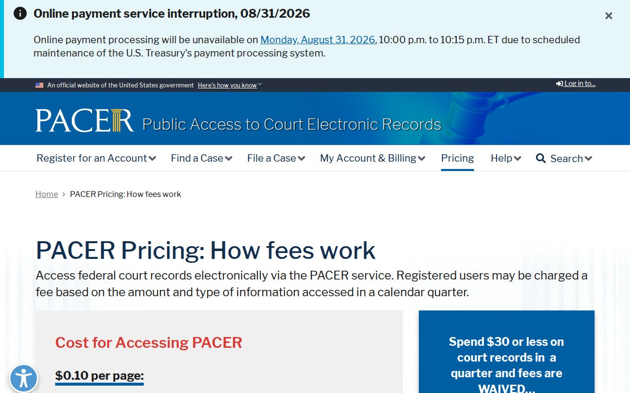 Wake County court docket access contrasted with PACER federal record fees