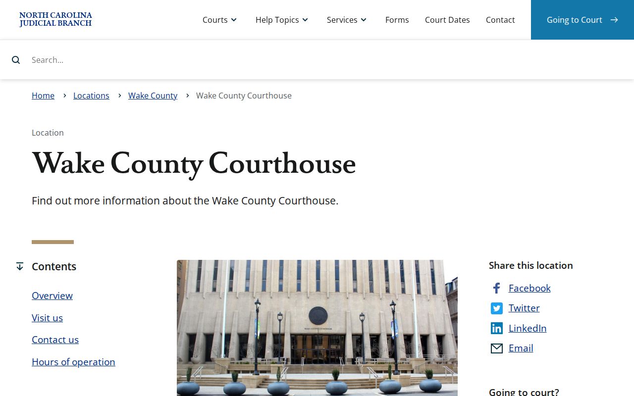 Wake County court docket civil courthouse in Raleigh